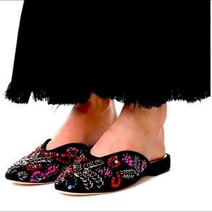 Loeffler Randall Quin Flat Mules Beaded Embellish